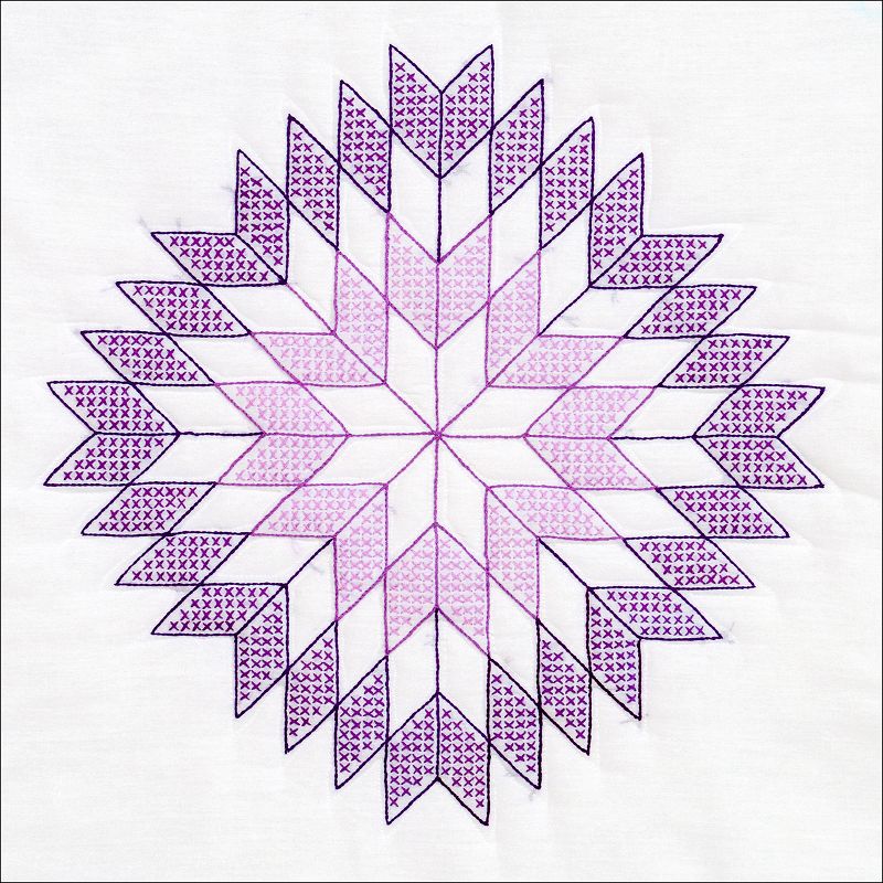 Jack Dempsey Stamped White Quilt Blocks 18"X18" 6/Pkg-Lone Star