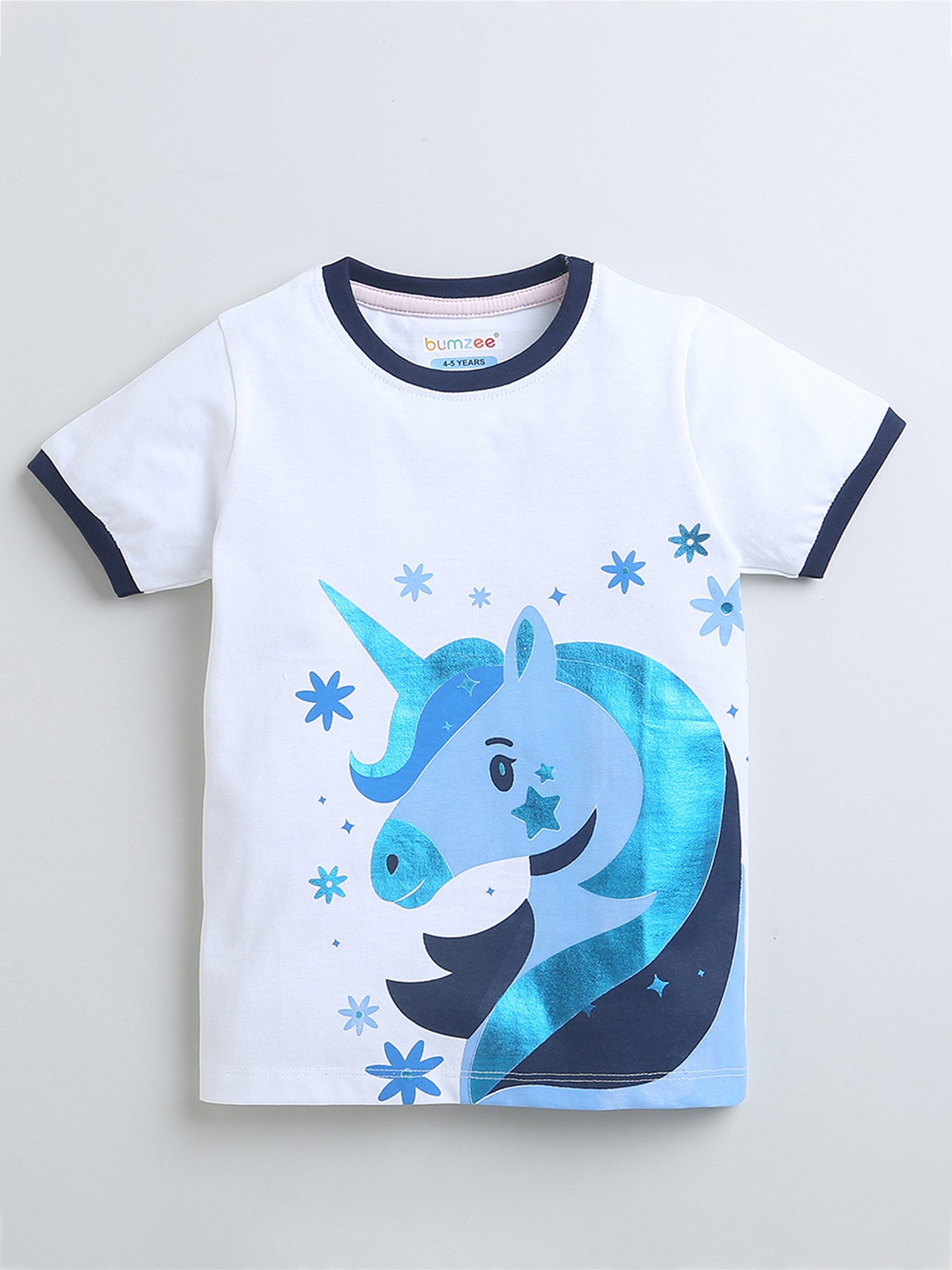 Bumzee Kids White Printed T-Shirt