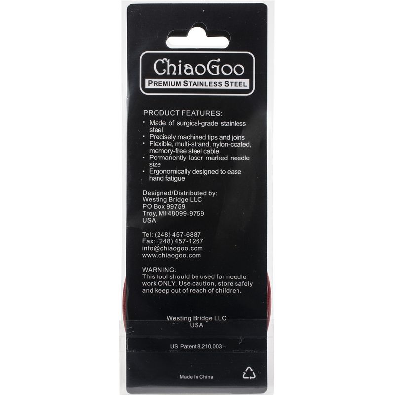 ChiaoGoo Red Lace Stainless Circular Knitting Needles 32"-Size 6/4mm