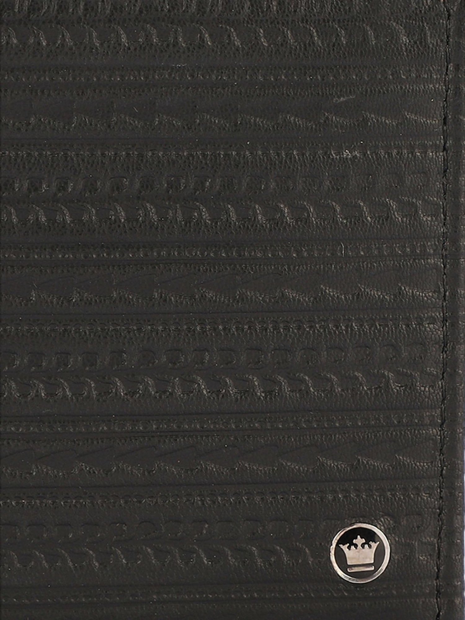 Louis Philippe Black Textured Leather Bi-Fold Wallet for Men
