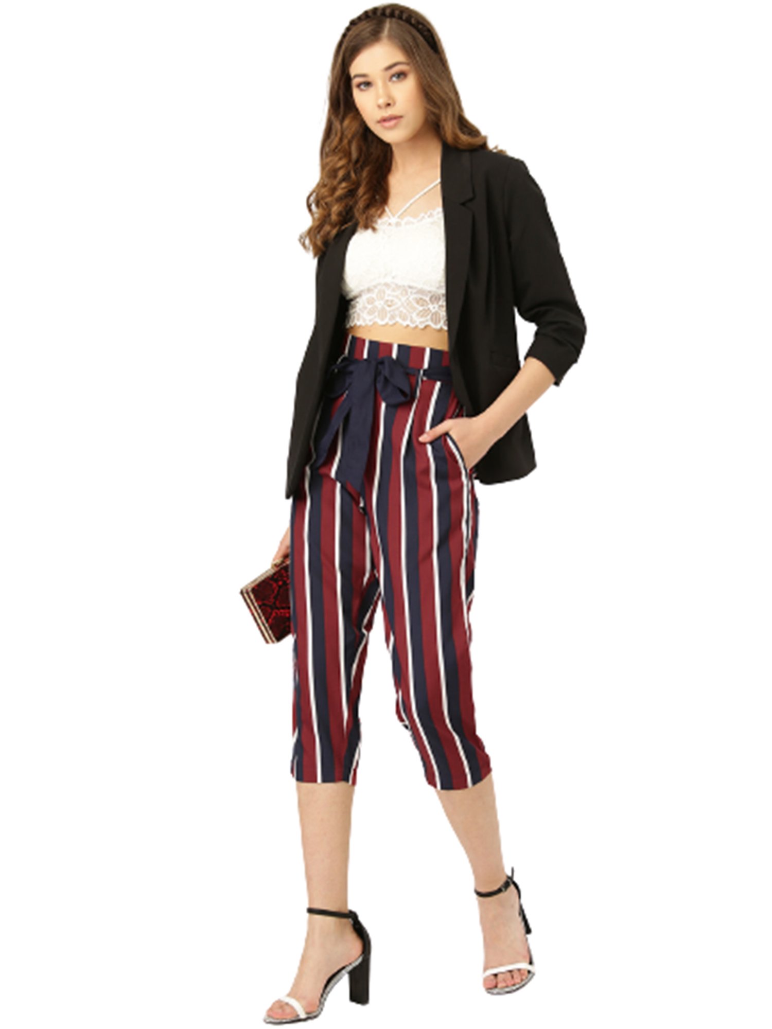 Style Quotient Red Regular Fit Drawstring Trousers