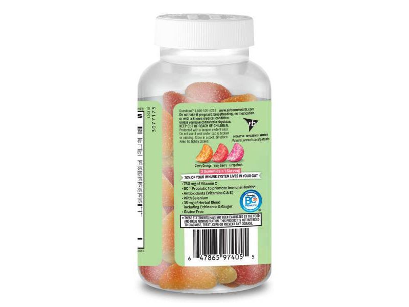 Airborne Gummies Plus Probiotic with Protein & Vitamin C - Assorted Fruit - 42ct