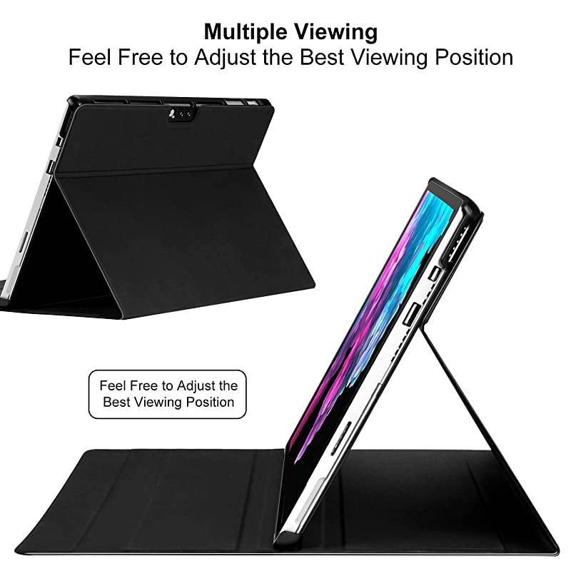 Surface Pro 7 Case with Keyboard for Surface Pro 6 Surface Pro 5 2017 Surface Pro 4 123 inch Tablet Folio Stand Case Detachable Wireless Type Cover Keyboard Black