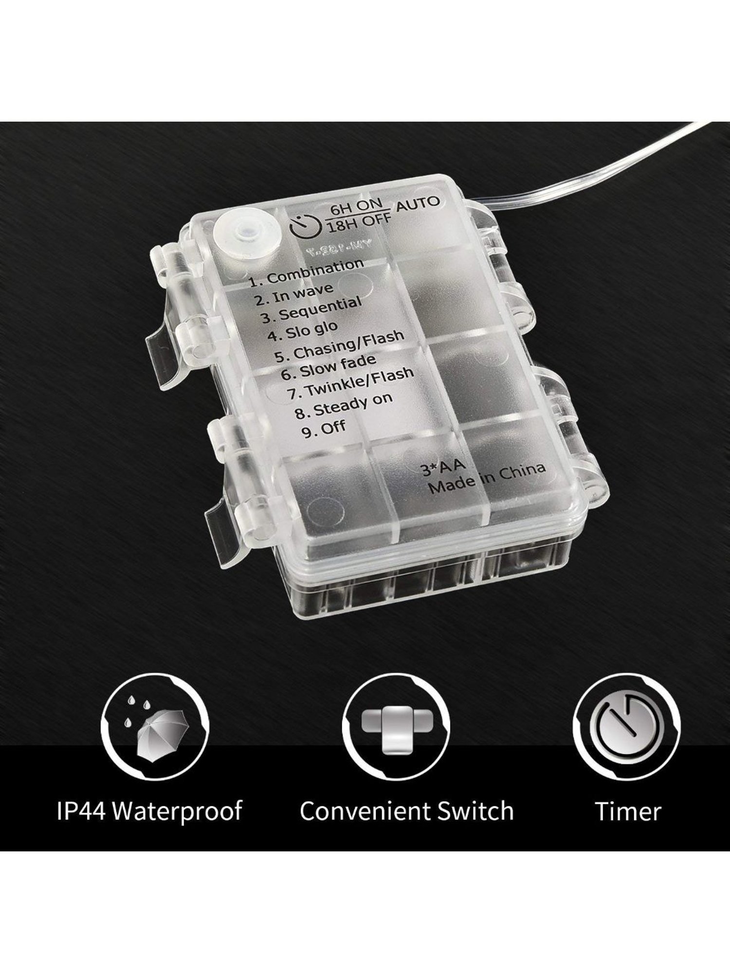 XERGY 8 Mode Copper Wire 100 LED String Fairy Light with Remote (Yellow)