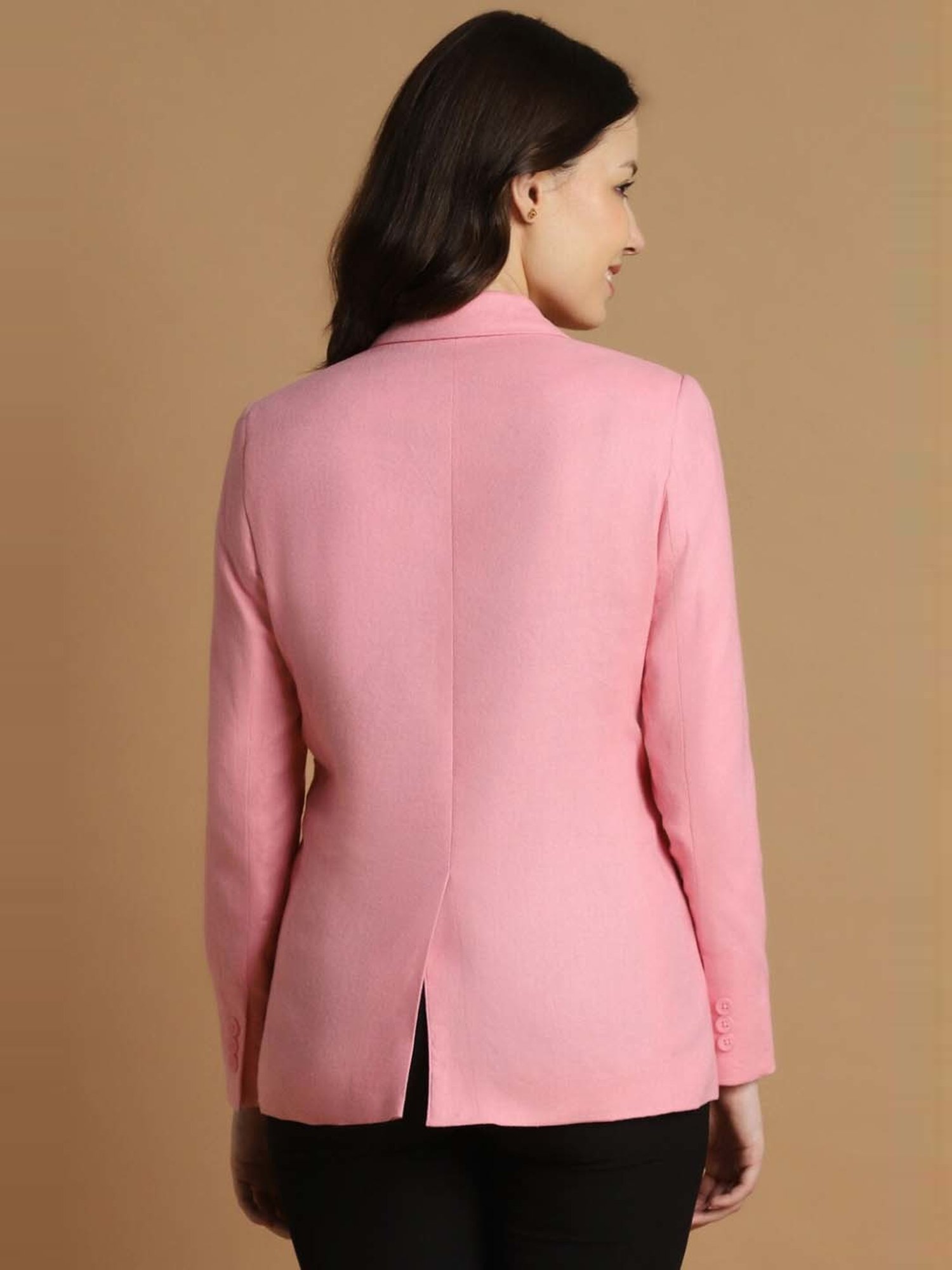 Allen Solly Pink Textured Pattern Formal Blazer