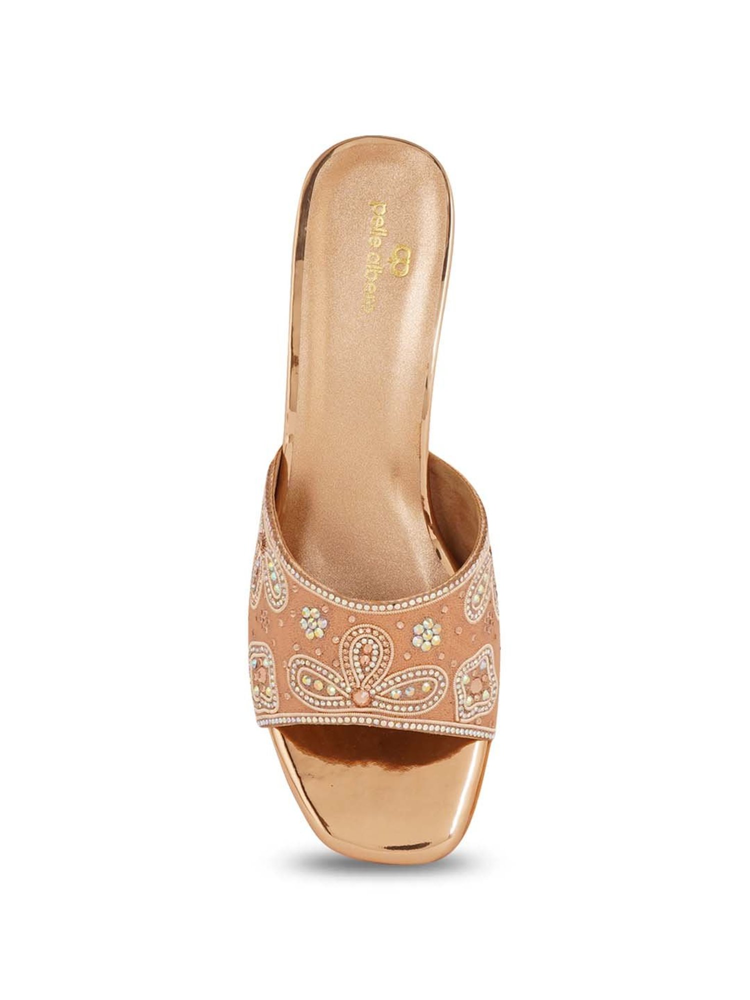 Pelle Albero Women's Rose Gold Ethnic Sandals