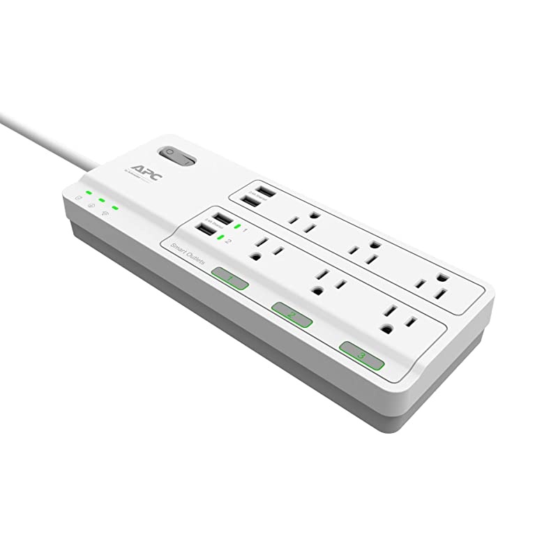 Smart Plug Wifi Power Strip with USB Ports PH6U4X32W 3 Smart Plugs that Work with Alexa 6 Outlets Total 2160 Joule Surge Protector White