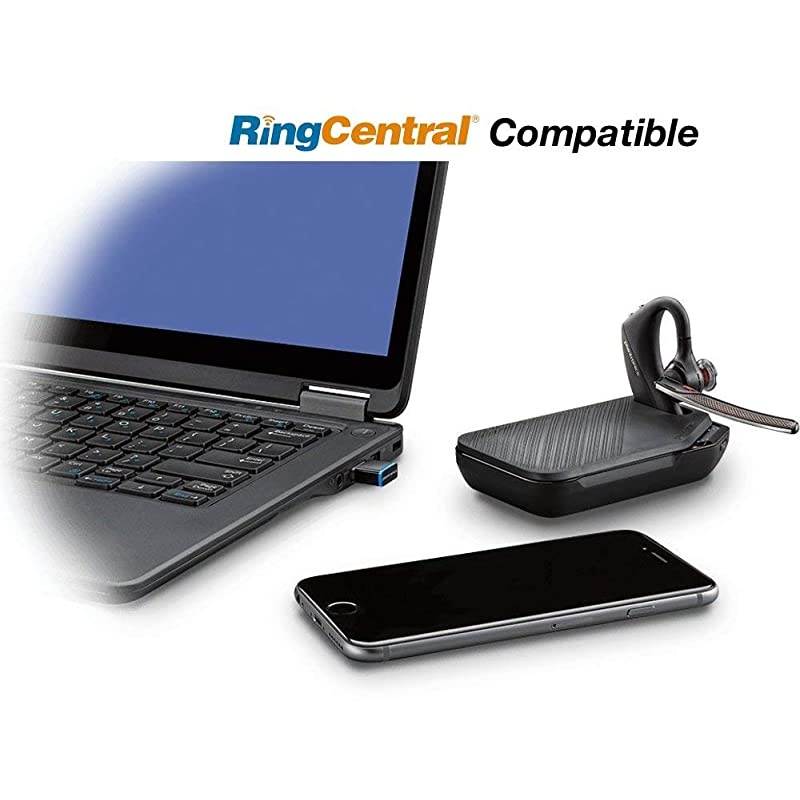 Voyager 5200UC Bluetooth Headset Bundle wBonus Wall Charger 20611001B | for Smartphones PC MAC Using RingCentral Software or App