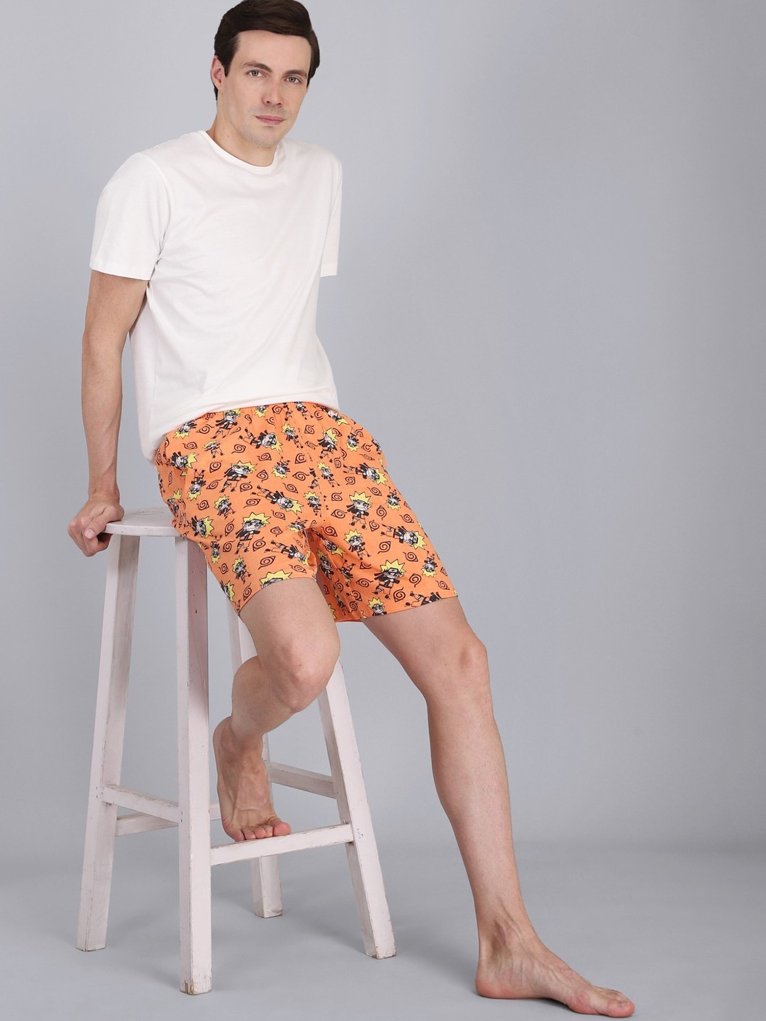 Free Authority Orange Cotton Regular Fit Naruto Printed Boxers