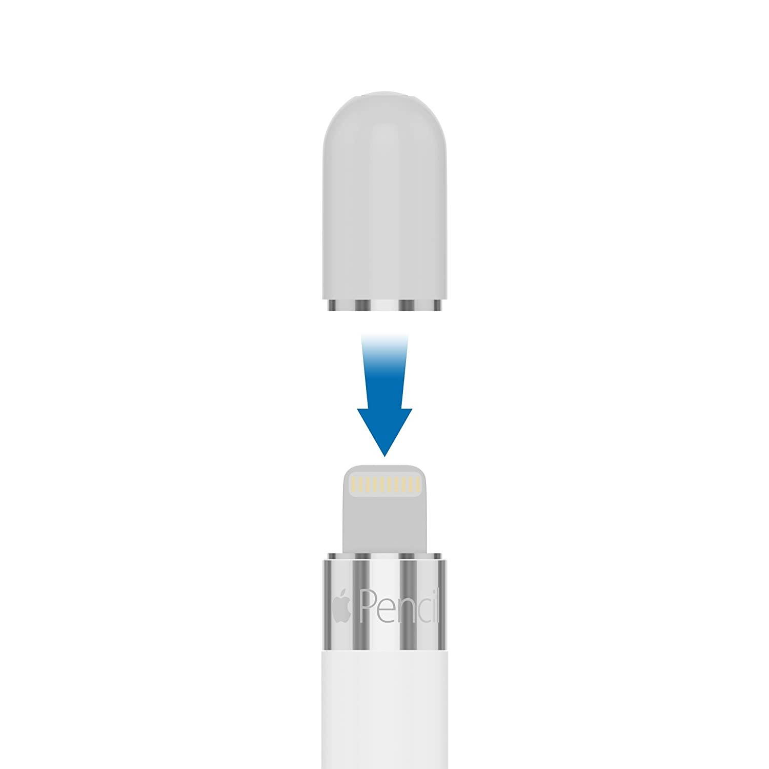 TechMatte Magnetic Replacement Caps for Apple Pencil-Cap Tether Included (2 Pack)