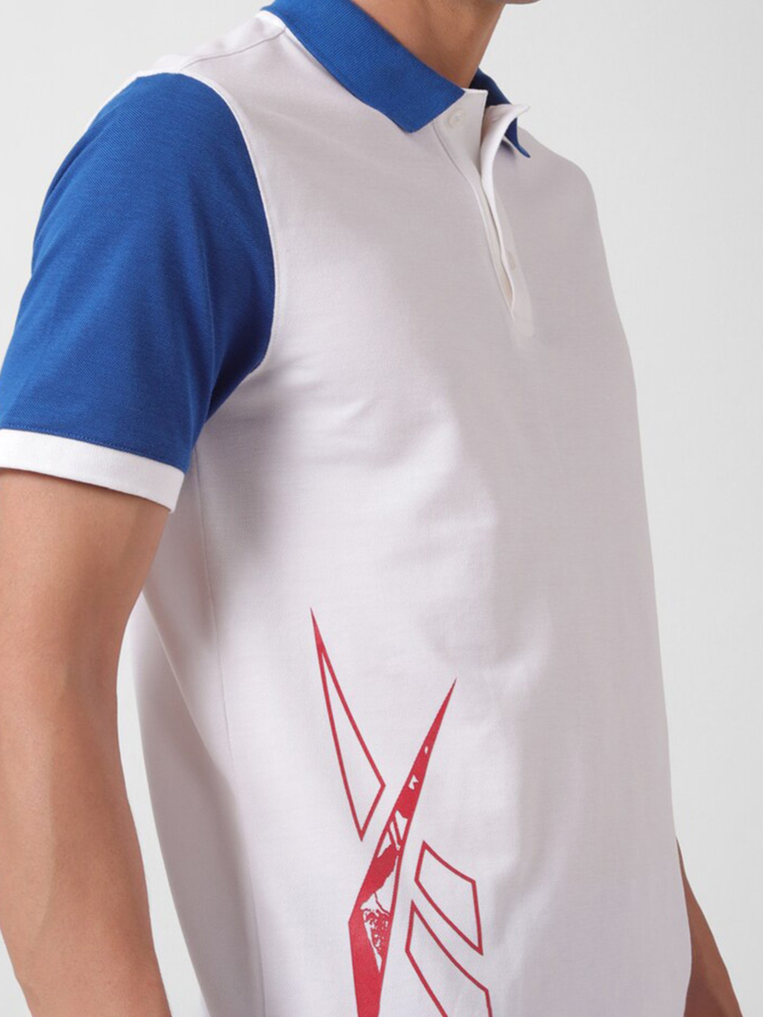 Reebok White Regular Fit Sports Polo T-Shirt