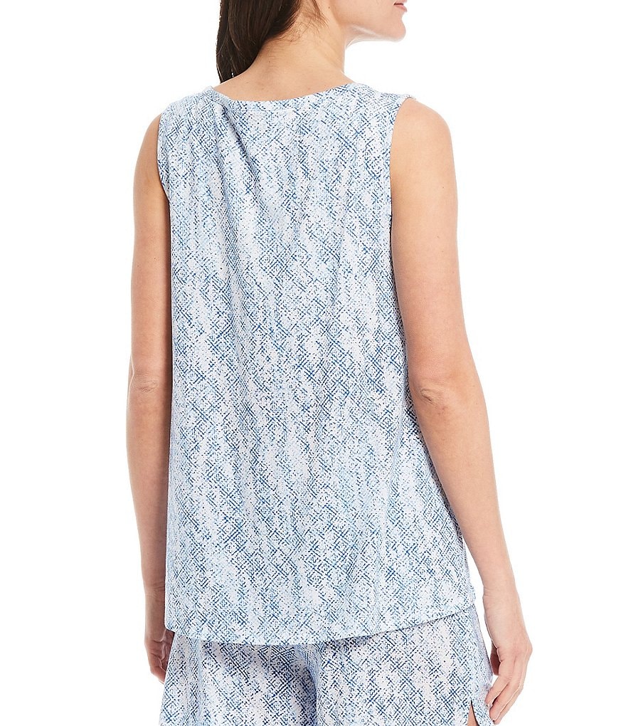 Nottibianche Jewel Neck Printed Shelf Bra Jersey Knit Coordinating Sleep Tank