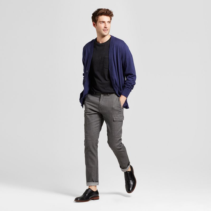 Men's Slim Herringbone Cargo Pants - Goodfellow & Co™ Gray 42X30