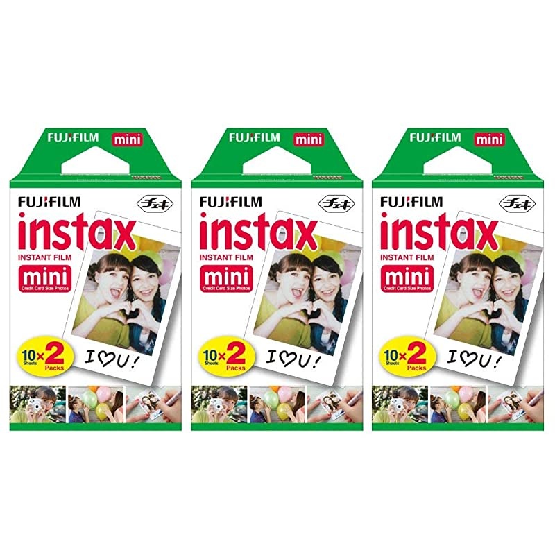 Instax Mini Instant Film (3 Twin Packs, 60 Total Pictures) for Instax Cameras