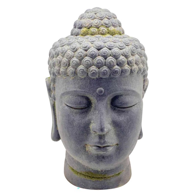 17" Resin Buddha Head Figurine Black - Sagebrook Home