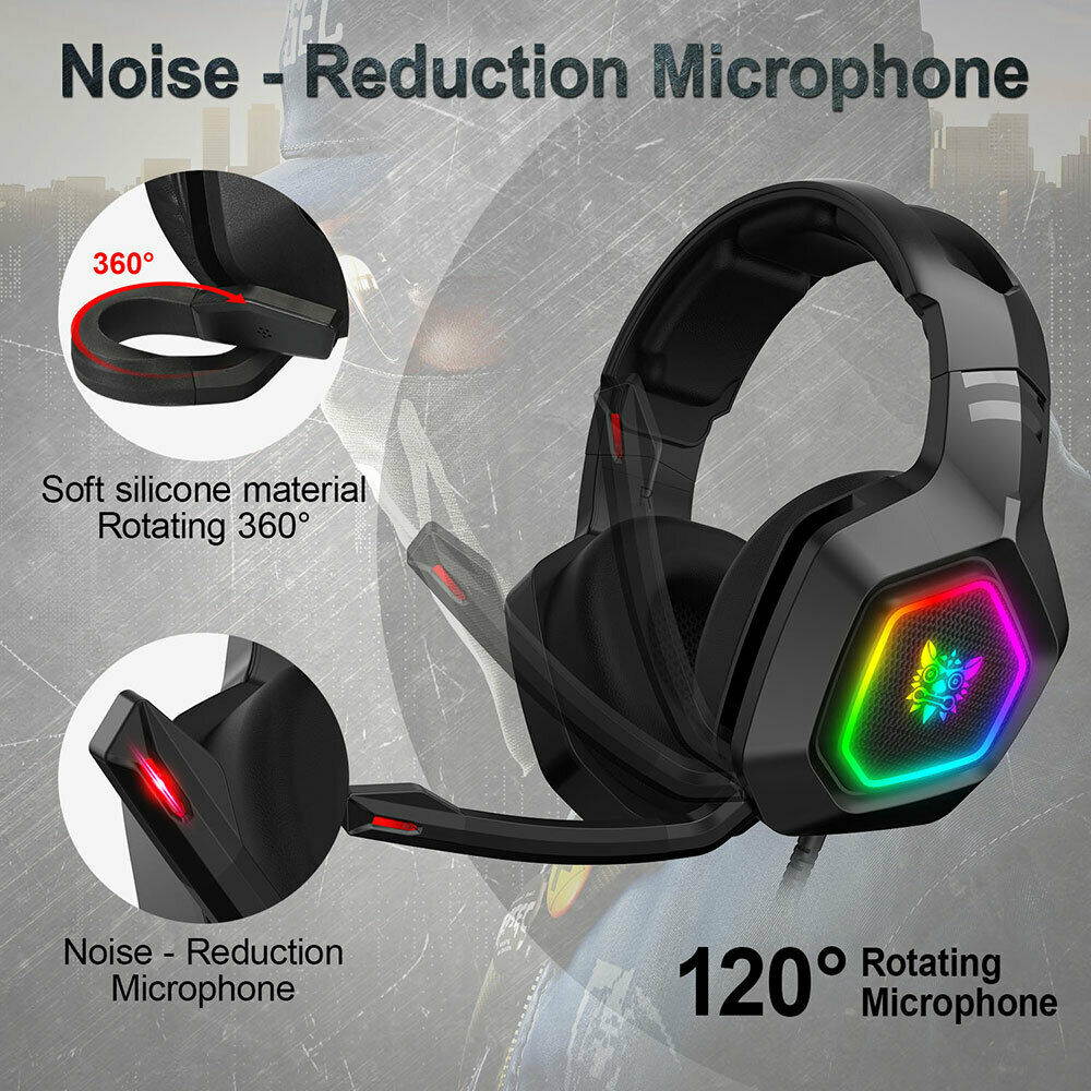 3.5mm K10 Gaming Headset RGB LED Headphones With Mic for PC Laptop PS4 Slim Pro Xbox One