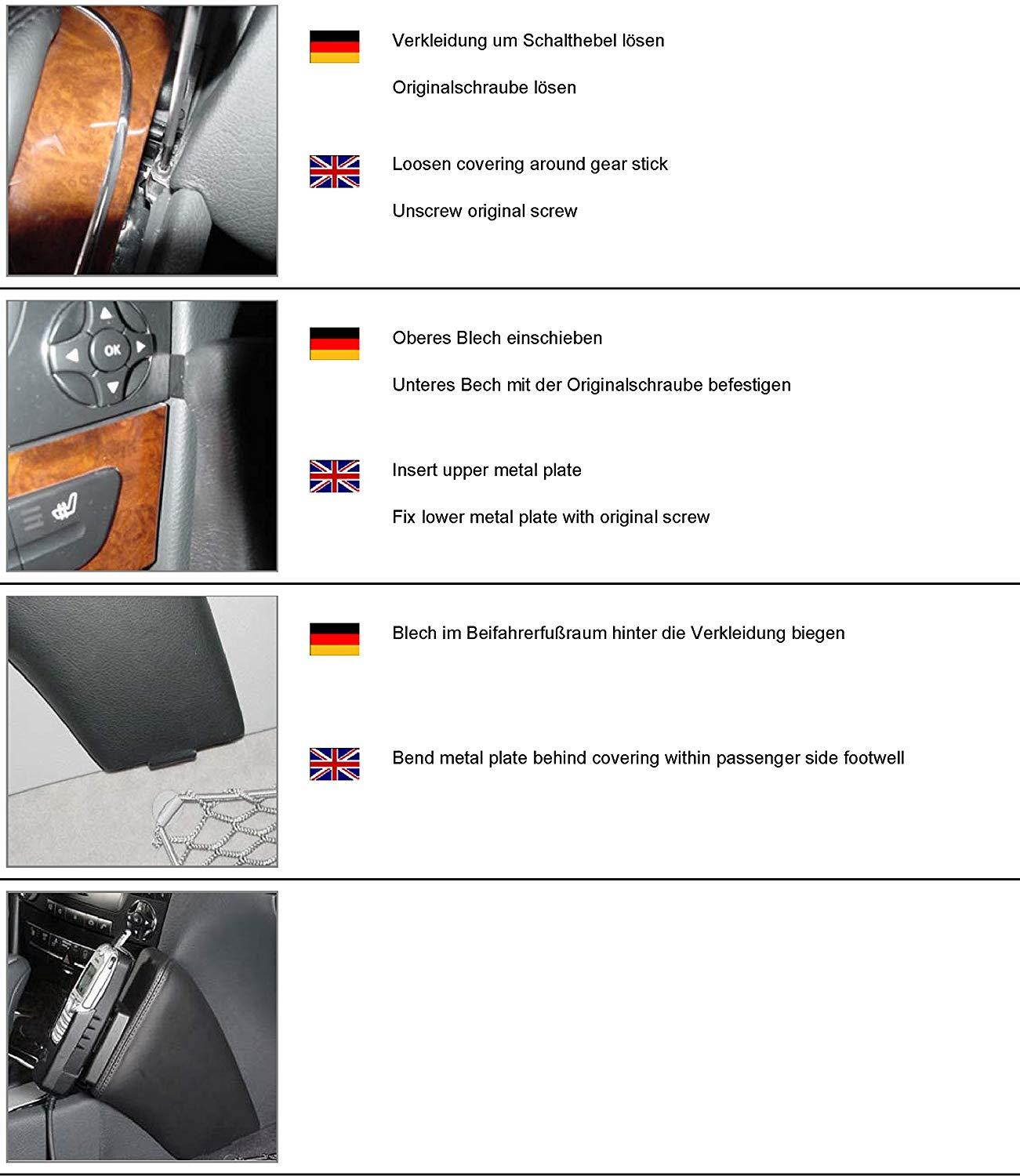 Kuda 091685 Leather Mount Black Compatible with Mercedes E W211 (2003-2009)