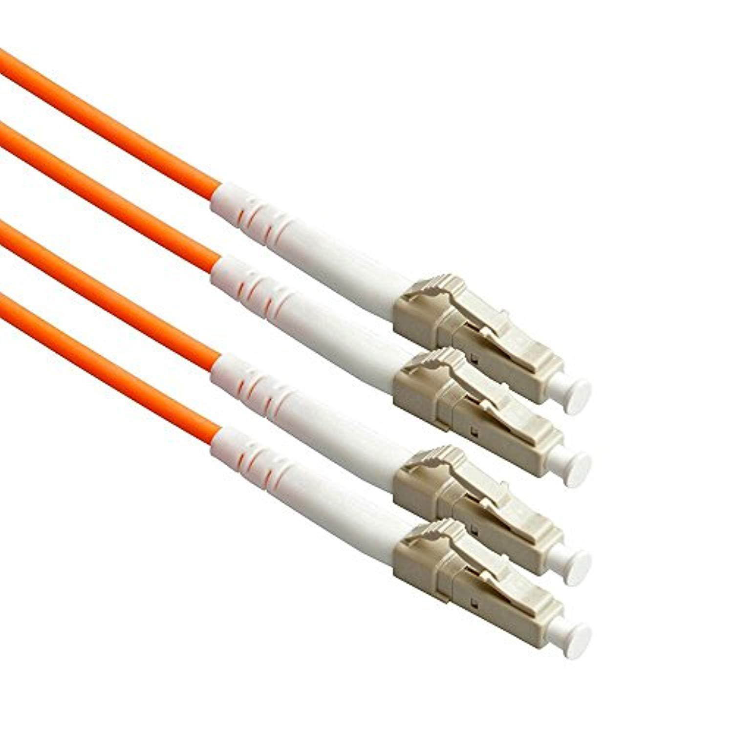 te connectivity duplex multimode 50/125 zip cord om2 fiber patch cable (lc/lc), 61m (200-ft.) plenum fiber optic cable assembly