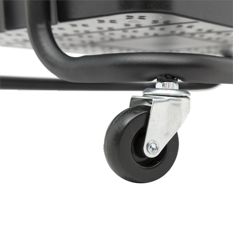 Pemberly Row 3 Tier Rolling Utility Cart with Storage in Black