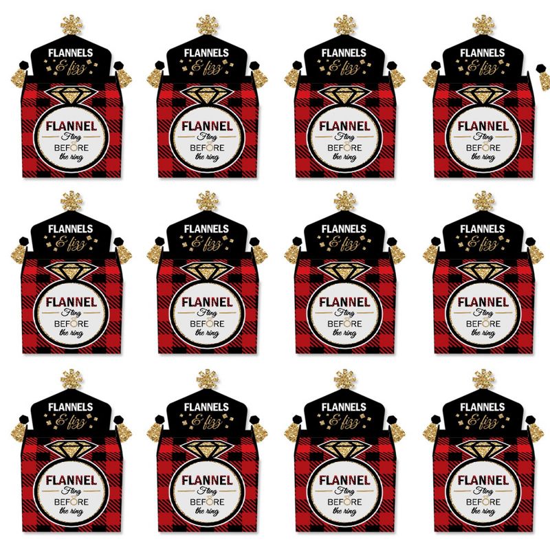 Big Dot of Happiness Pizza Party Time - Square Favor Gift Boxes - Baby Shower or Birthday Party Bow Boxes - Set of 12