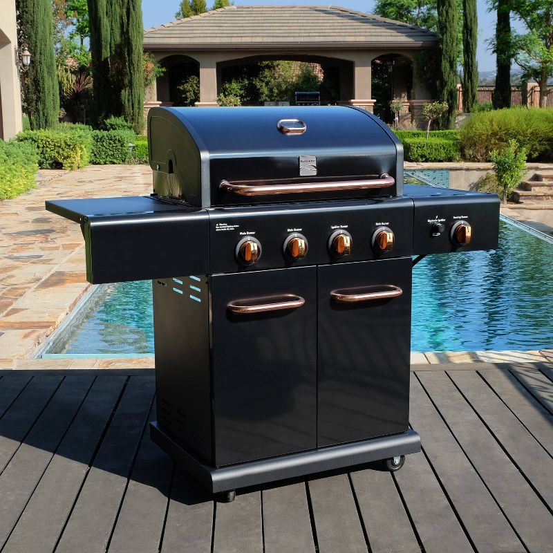 Kenmore 4-Burner Outdoor Gas BBQ Grill with Searing Side Burner PG-40409S0LB-2 Black