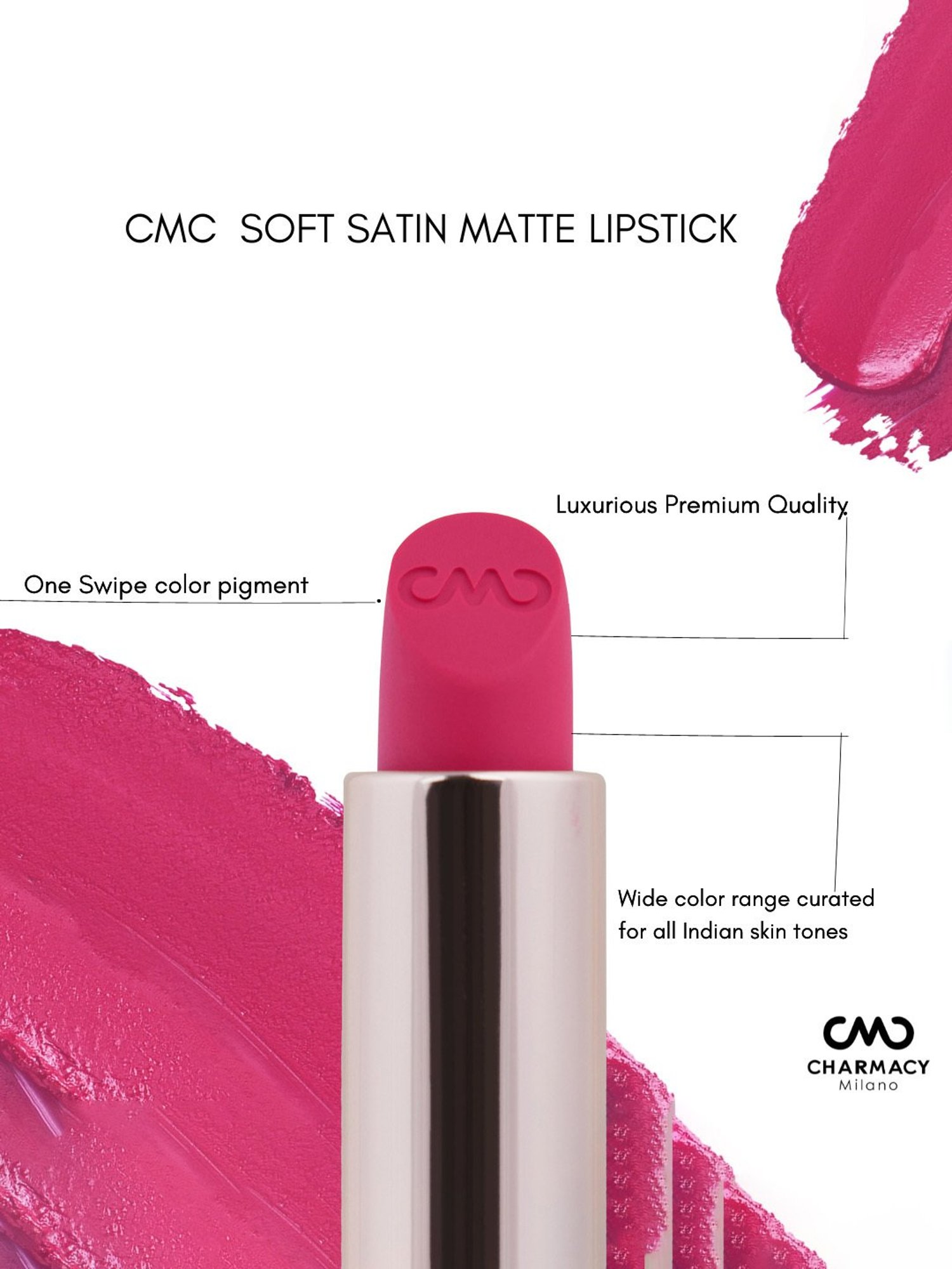 CHARMACY Milano Soft Satin Matte Lipstick Rusty Red 51 - 3.8 gm