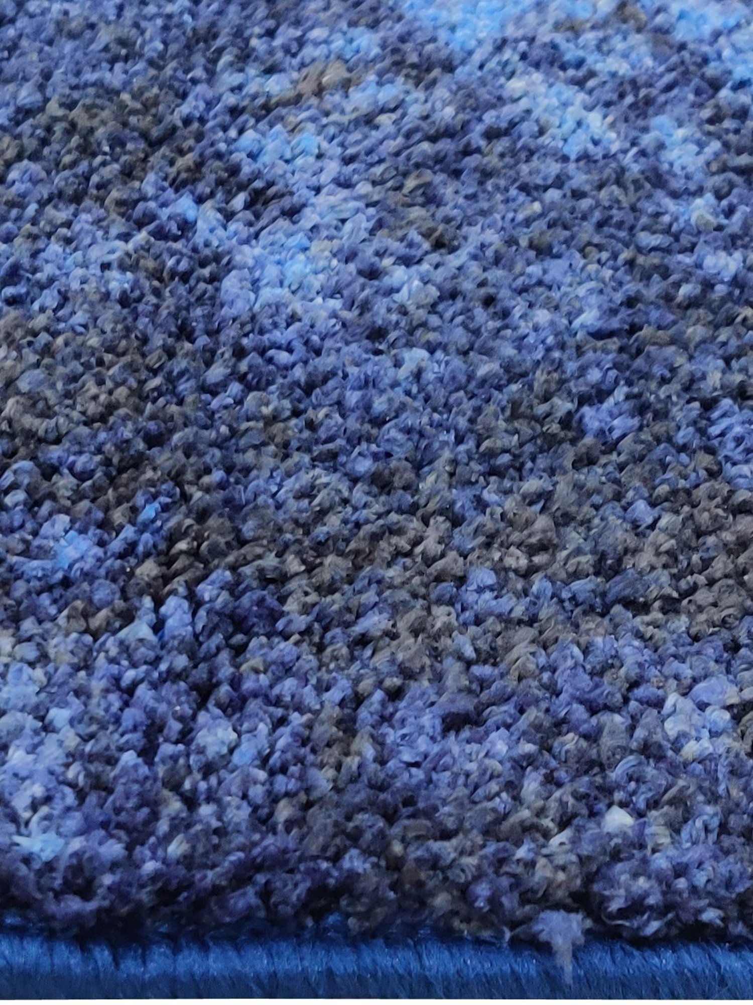 Bianca Blue & Navy Microfibre Non-Slip Rug