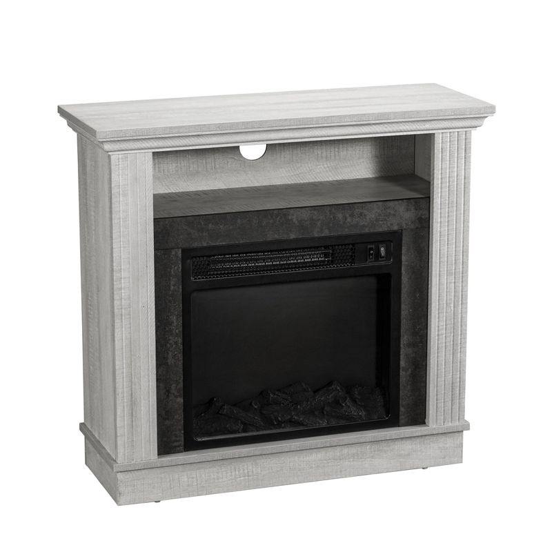 32" Freestanding Electric Fireplace Saw Cut Off White - Home Essentials