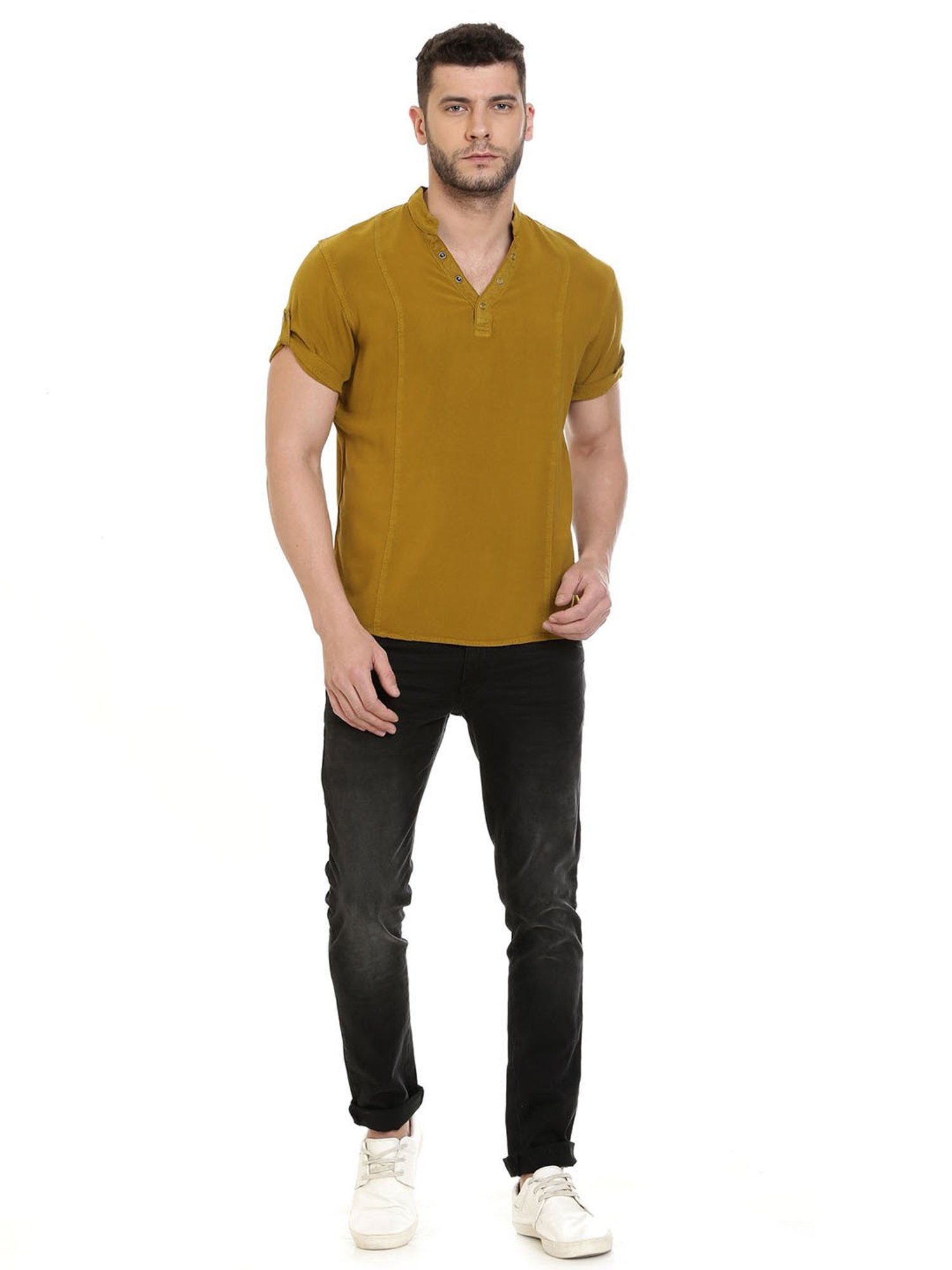 Identiti Mustard Slim Fit Shirt
