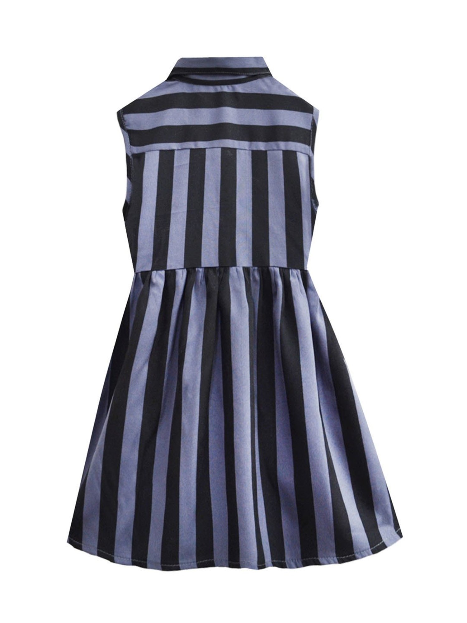 A.T.U.N. Grey & Black Striped Shirt Dress