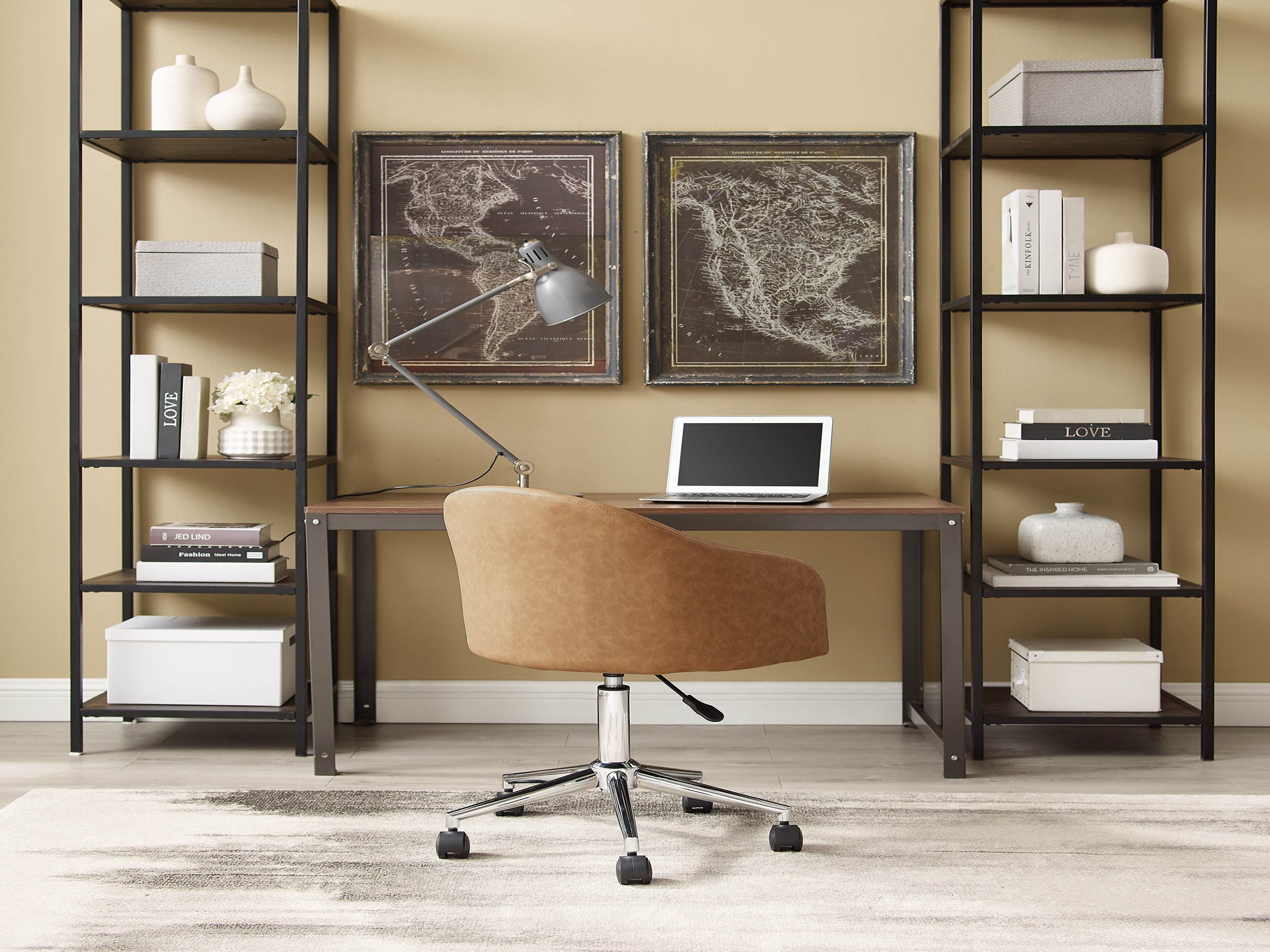 Art Leon Modern Adjustable Height Computer Desk Chair With Swivel Base For Home  Office