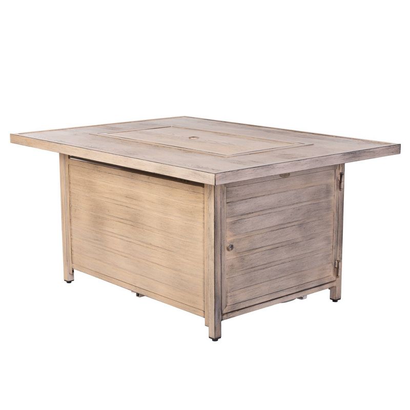 Sawyer Driftwood Rectangle Aluminum LPG Fire Pit - Fire Sense