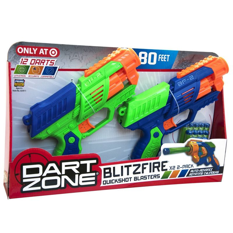 Dart Zone Blitzfire X2 Combo 2-Pack Quickshot Dart Blasters
