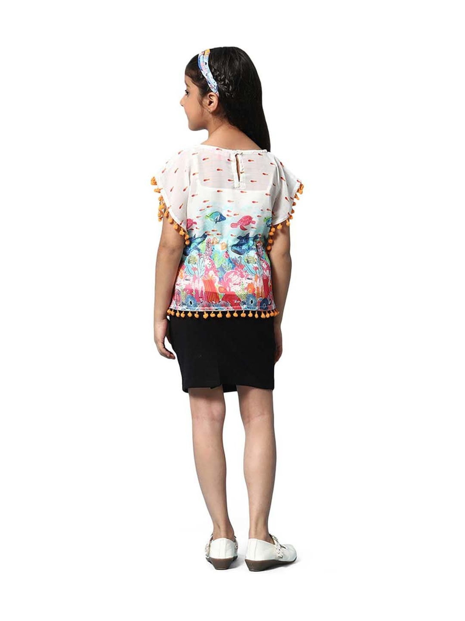 BIBA Girls Multicolor Printed Kaftan Set