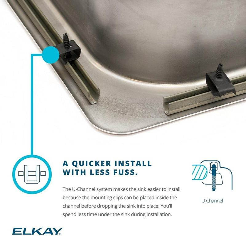 Elkay Celebrity PSR25223 Single Bowl Top Mount Stainless Steel Sink