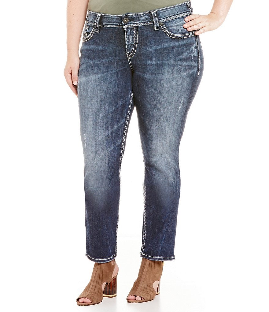 Silver Jeans Co. Plus Suki Mid Straight Leg Jeans