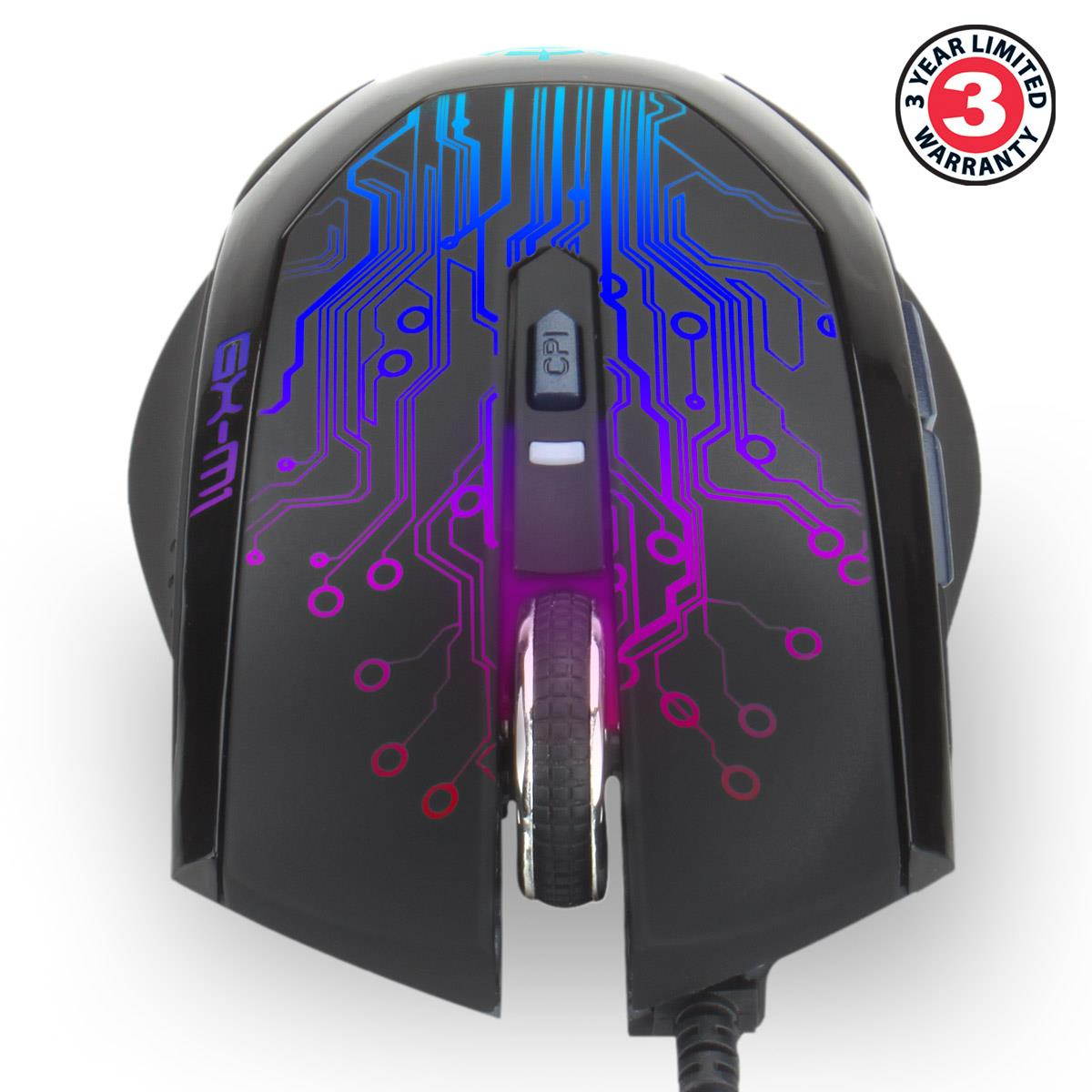 ENHANCE GX-M1 Gaming Mouse with 3500 dpi, Optical Sensor and Color-Changing LED Lights