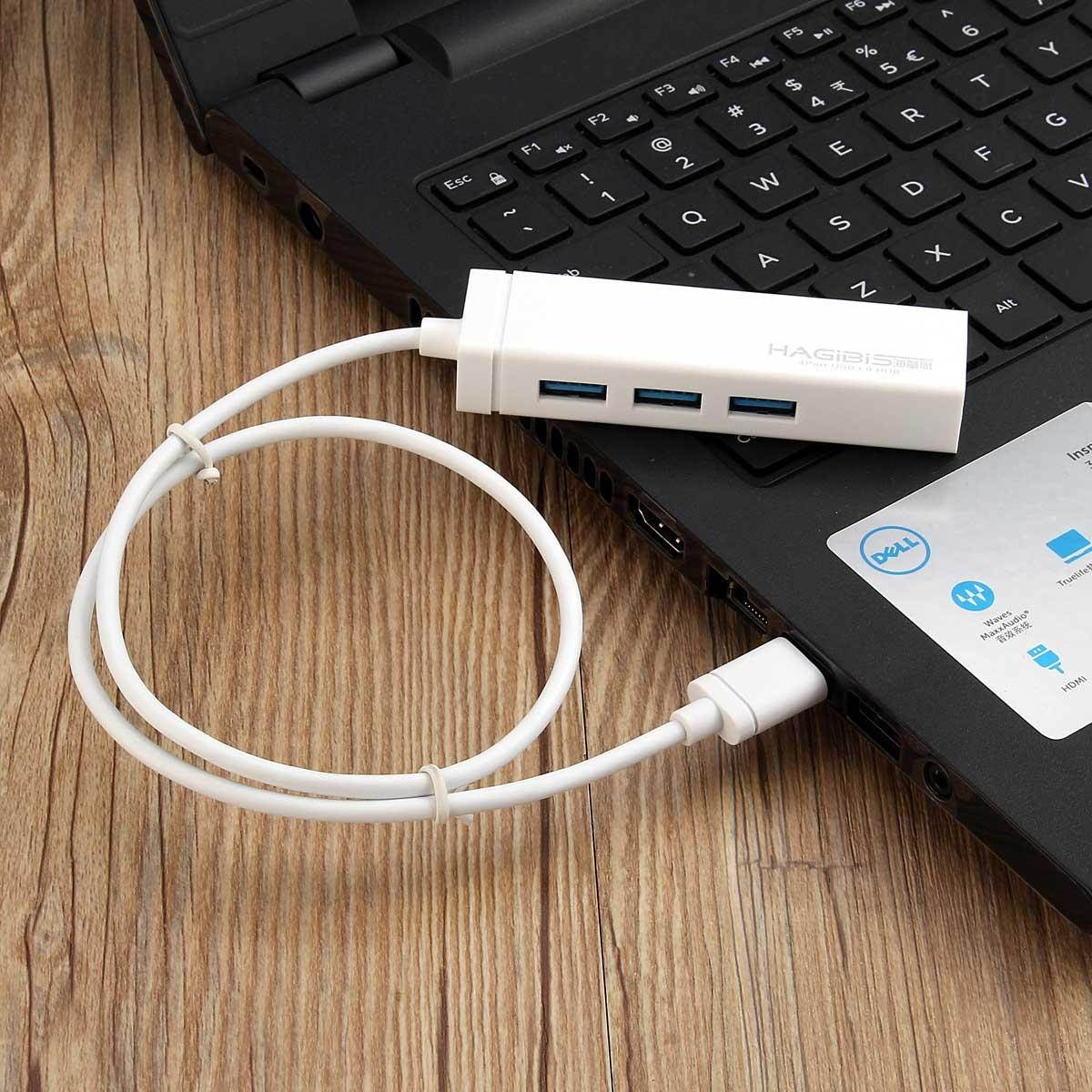 Usb3.0 splitter 0.3m 0.6m 1.2m one for four usb extended porous interface set line hub notebook HUB high speed - White 0.6m