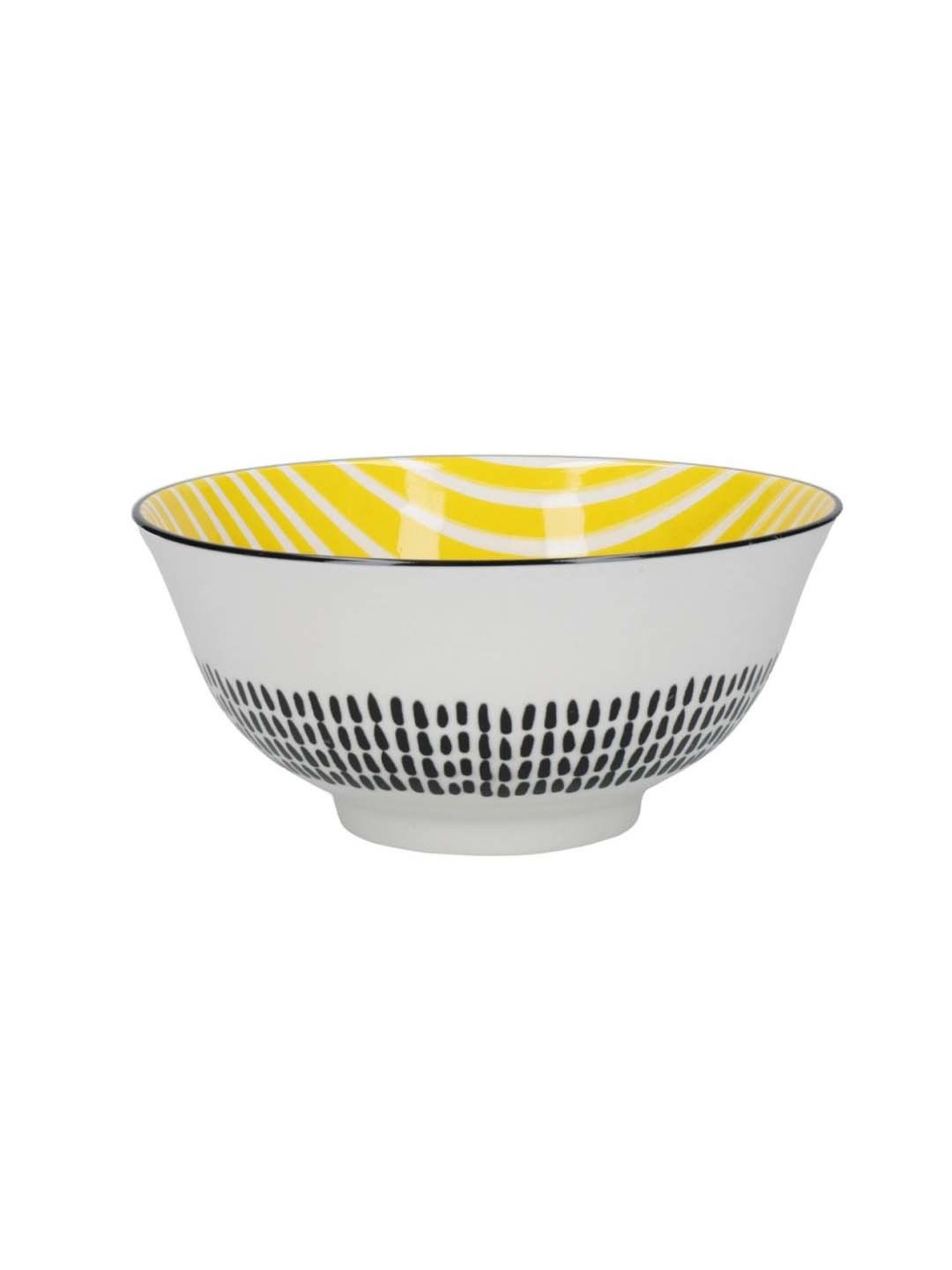 KitchenCraft Monochrome Glazed Multicolor Ceramic 3 Bowl - Set of 4
