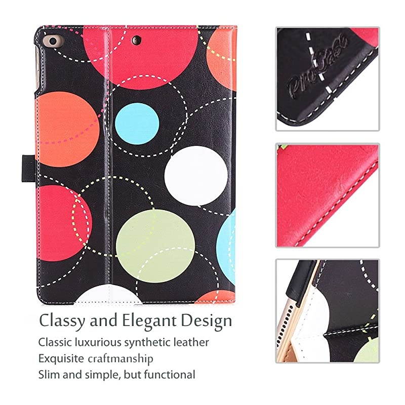 iPad 9.7 Case (Old Model) 2018 iPad 6th Generation / 2017 iPad 5th Generation Case - Stand Folio Cover Case for Apple iPad 9.7 inch, Also Fit iPad Air 2 / iPad Air &ndash;Circles