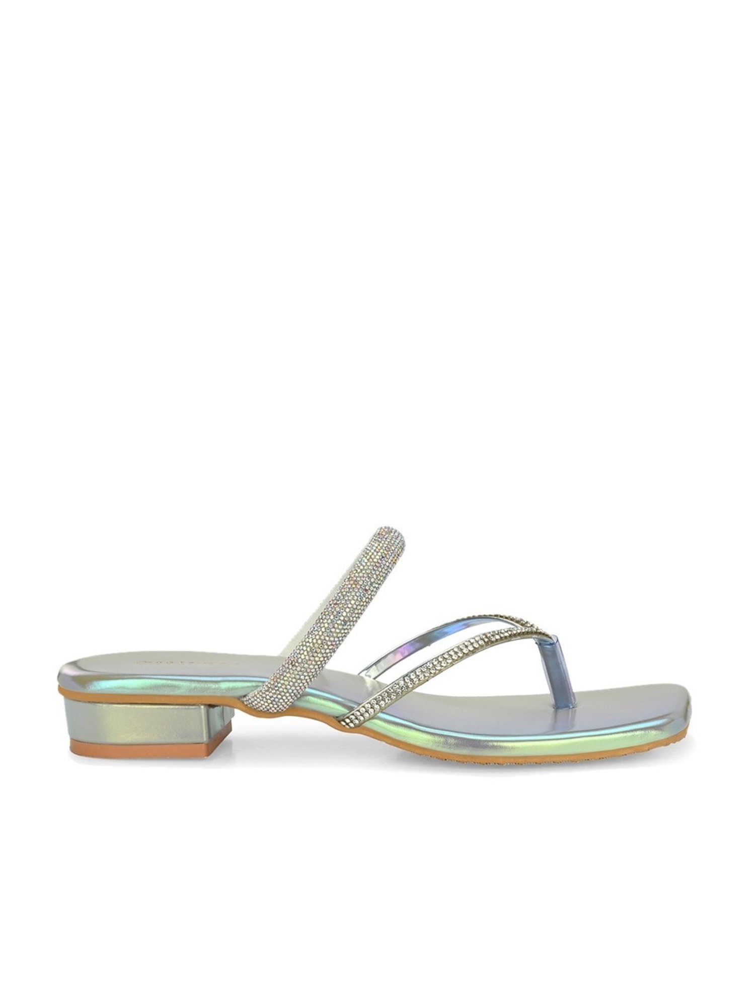 Clog London Women's Silver Thong Sandals