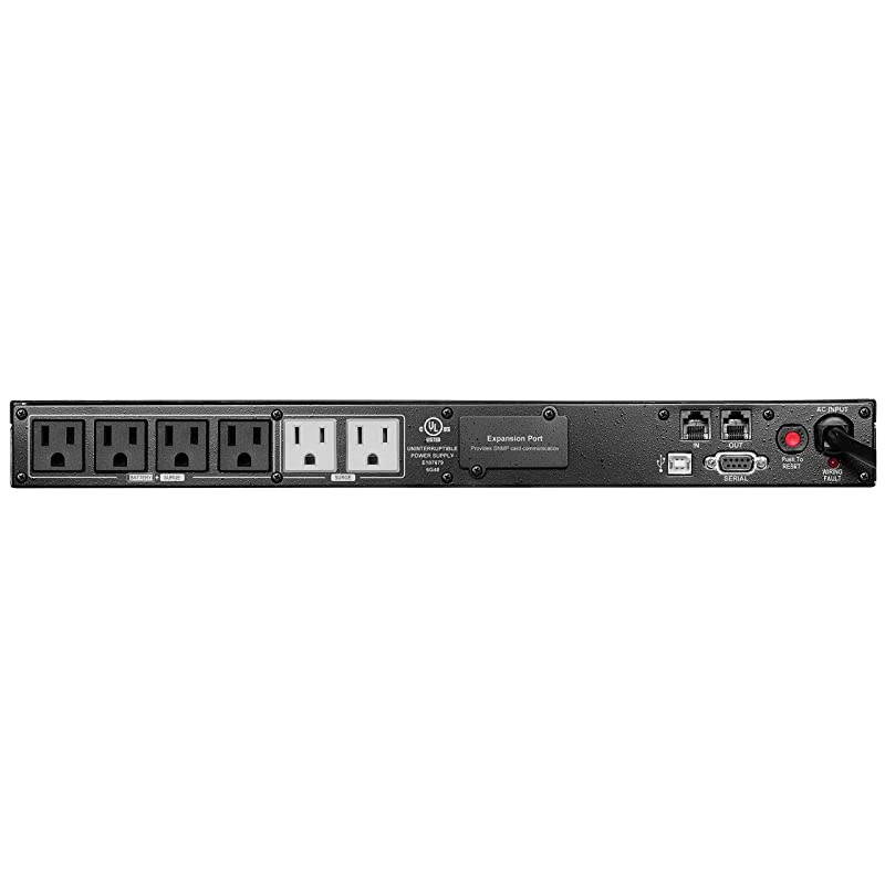 OR1500LCDRM1U Smart App LCD UPS System, 1500VA/900W, 6 Outlets, AVR, 1U Rackmount Black