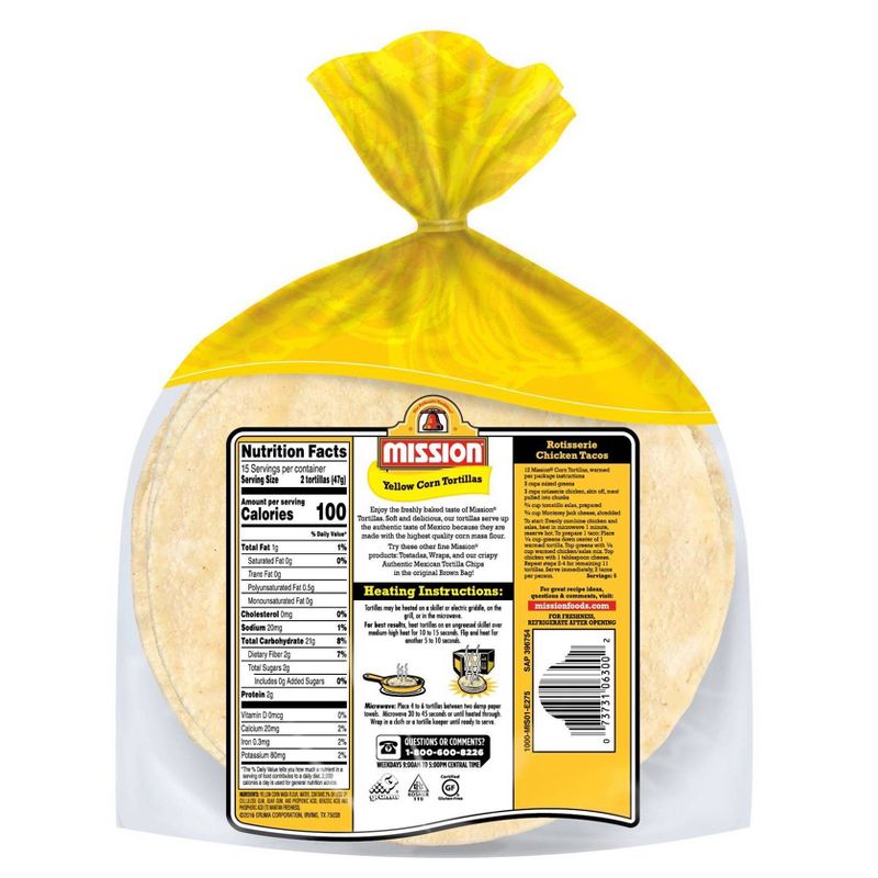 Mission Gluten Free Yellow Corn Tortillas - 25oz/30ct