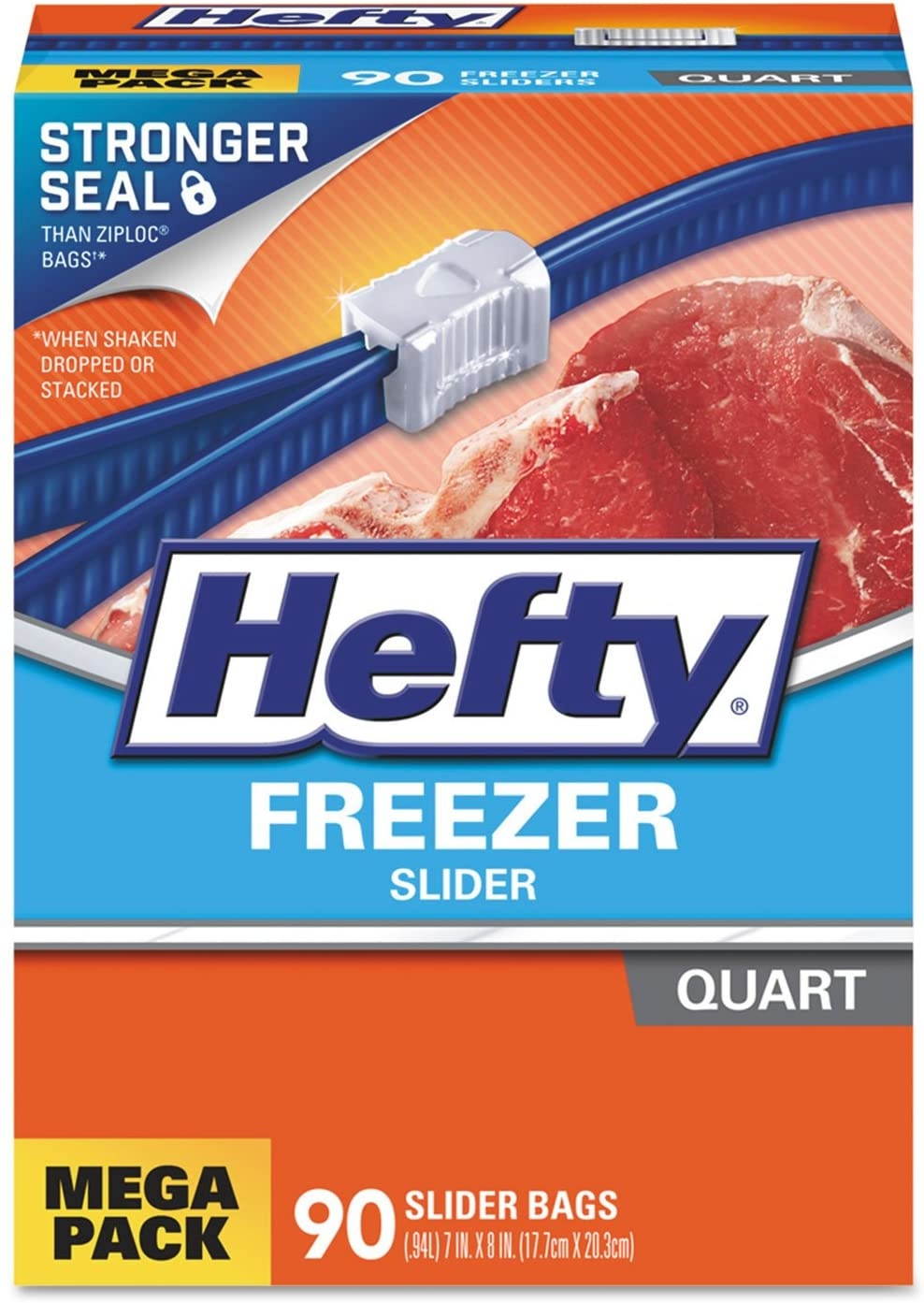 Hefty Slider Bags Storage 1 gal 1.5 mil Clear 30/Box R81430
