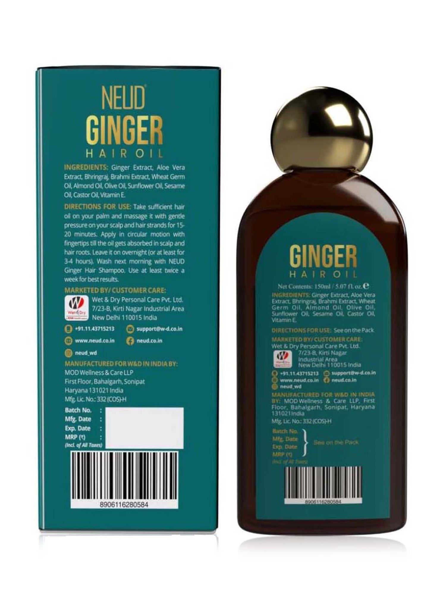 Neud Premium Ginger Hair Oil - 150 ml