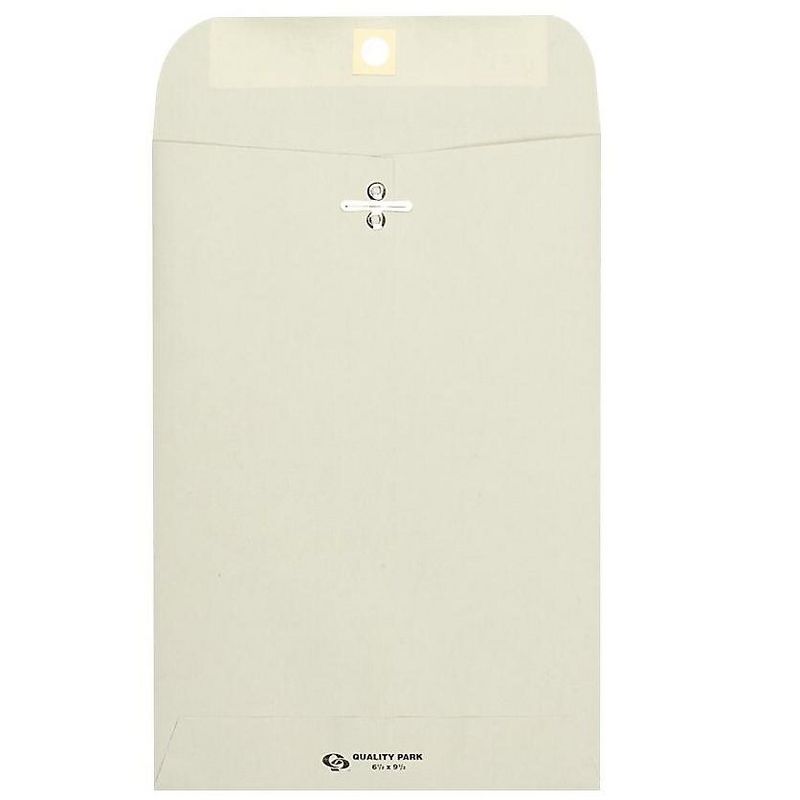 Quality Park Clasp Envelope 6 1/2 x 9 1/2 28lb Executive Gray 100/Box 38563