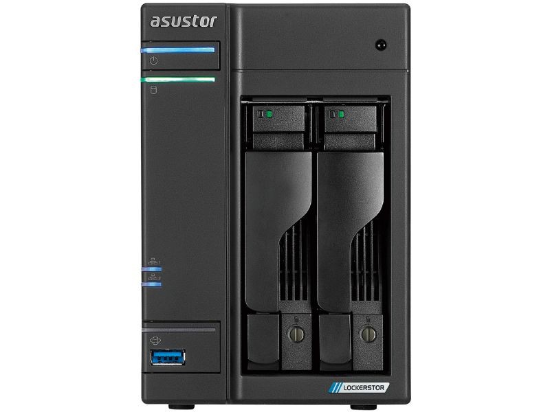 Asustor AS6602T 2-Bay NAS Intel Celeron J4125 Quad-Core 4GB DDR4 SODIMM M.2 Slots Network Attached Storage