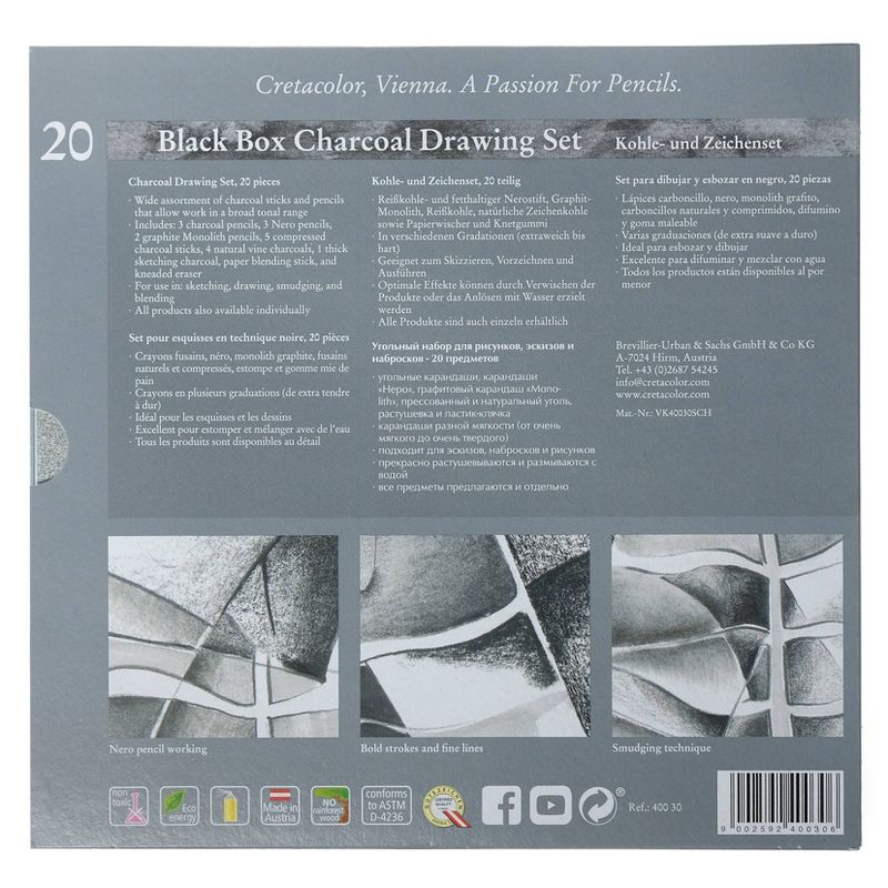 Black Box Charcoal Set 20pc - Cretacolor