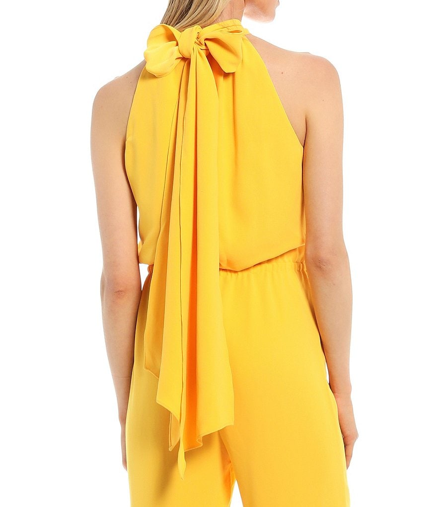 Trina Turk Shaded Wide Leg Sleeveless Halter Jumpsuit