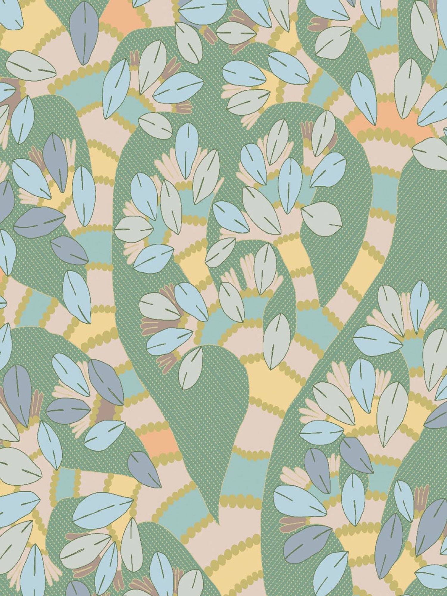 Petal Home Gondi Tree Floral Green 300 TC Cotton Single Bed Sheet with 1 Pillow Cover